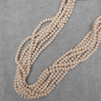 Beige facettierte Rondellperlen aus tschechischem Kristall, Durchmesser 6x5 mm, Länge ca. 41 mm, auf Faden