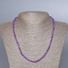 Halskette Amethyst (künstlich) facettierte Rondelle, Durchmesser ca. 4 x 2,5 mm, Länge 48 cm +-