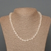 Kette aus Bergkristall, natürlicher Stein, facettierte Würfelperlen, Durchmesser 7 mm, Länge ca. 46 cm
