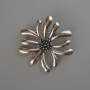 Blumenbrosche – Anhänger aus silberfarbenem Metall, 49×50 mm