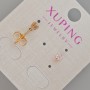 Ohrstecker Xuping mit rosa Kristall, Durchmesser ca. 4 mm, 18K Vergoldung