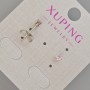 Xuping-Ohrstecker mit rosa Kristall, Durchmesser 3,5 mm ± Rhodium