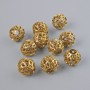 Perleinsatz, dunkelgoldene Metallfarbe, Durchmesser ca. 7 mm, ± 10 Stück