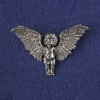 Brosche-Anhänger Engel aus silbernem Metall 33×51 mm+