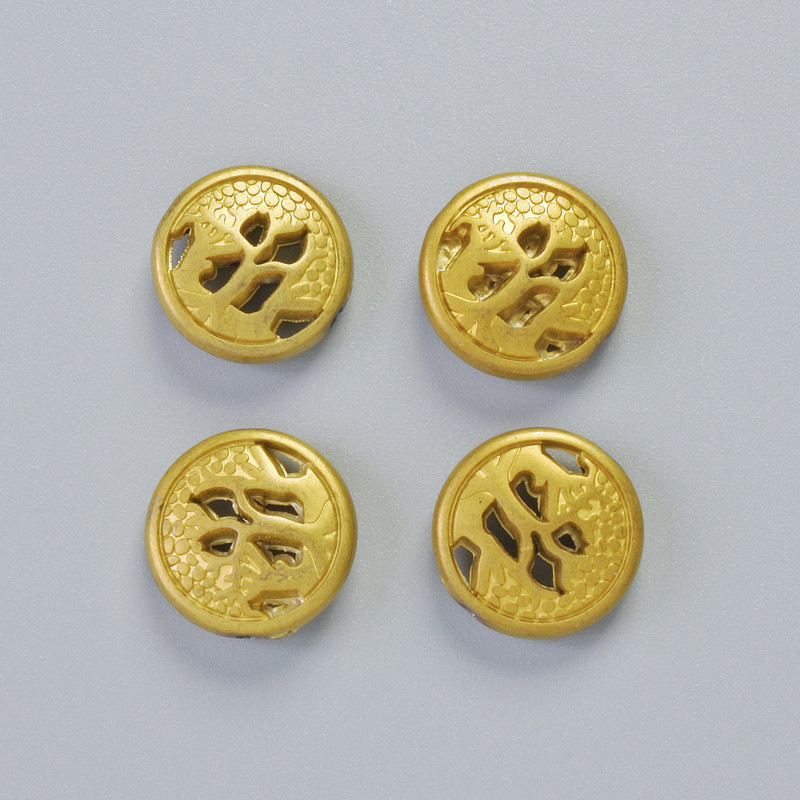 Hämatit-Perle, mattgoldfarben, Durchmesser 12 × 4,5 mm ± (4 Stück)