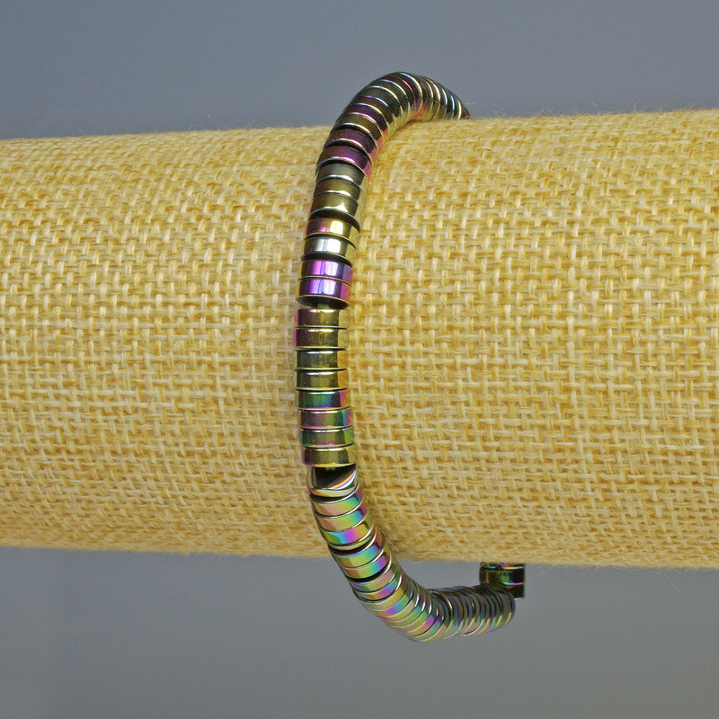 Mehrfarbiges Hämatit-Rondell-Armband