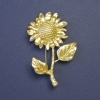 Sonnenblume Brosche und Anhänger, 55×35 mm, goldfarbenes Metall