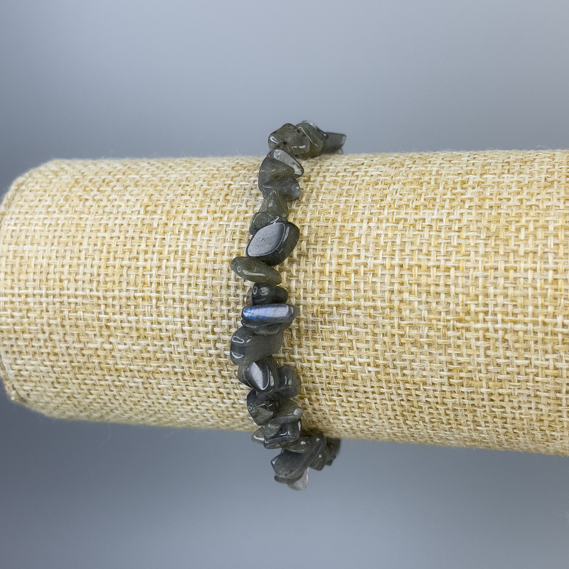 Armband Labradorit-Chips 6×4 mm, Länge ca. 18 cm, Stretcharmband