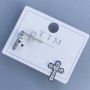 Ohrstecker Kreuz mit weißen Strasssteinen von Xuping