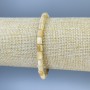 Perlmutt-Armband, facettiert, Ø 6 × 5 mm, Länge ca. 18 cm, Stretch