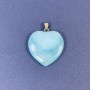 Herz-Anhänger aus Aquamarin (getöntes Steinmaterial) 25×25×8×30 mm+