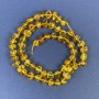 Bernstein facettierte Perlen 6×4 mm ± mit 2 mm Rocailles-Perlen ± auf Schnur, Länge ca. 39 cm