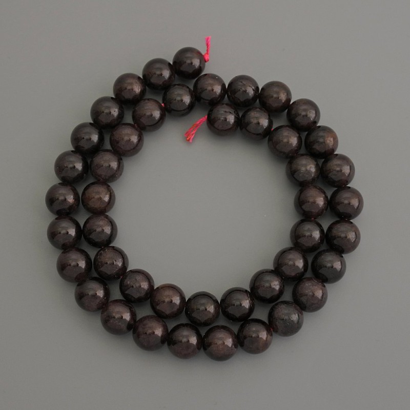 Granatperlen, glatte Kugeln 8,5 mm ± auf der Schnur, Länge ca. 40 cm