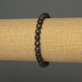 Bronzit-Armband, glatte Kugeln, Durchmesser ca. 6 mm, Länge ca. 18 cm, Stretch