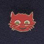 Brosche Katze – Rot, Grün und Gold, Metall 27×22 mm+