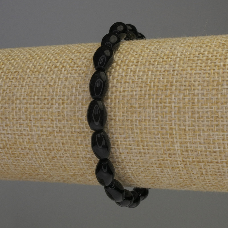 Armband aus Achat «Körnchen», Durchmesser 10×6 mm, Länge 18 cm, Stretch
