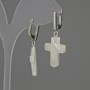 Ohrringe Perlmutt Kreuz 20×16 mm ±, Länge ca. 38 mm ±