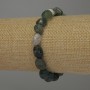 Armband aus Moosachat, getrommelte Perlen, Durchmesser 10×7–8 mm ±, Länge 18 cm ± Stretch-Armband
