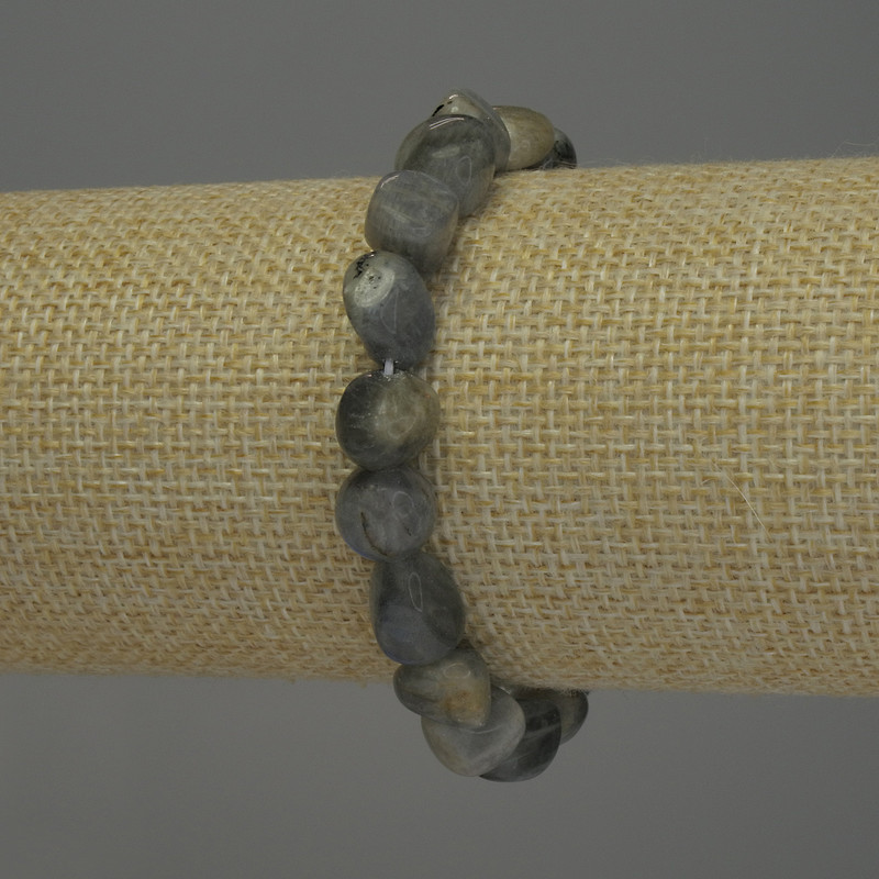 Armband Labradorit facettiert, Durchmesser 9–12×9 mm, Länge 18 cm, Elastikarmband