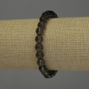 Rauchtopas-Armband, glatte Kugeln, Durchmesser 8 mm, Länge 18 cm, elastisch