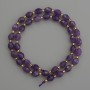 Amethyst-Körnerperlen, facettiert, Durchmesser 8×6 mm, mit 3 mm Glasperlen, Länge ca. 39 cm