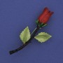 Brosche Rose aus silberfarbenem Metall