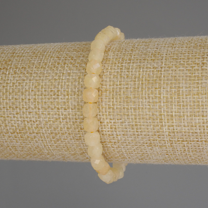 Armband Citrin, facettierte Würfel, 5×5 mm, Länge 18 cm (Elastik)