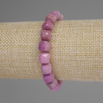 Armband aus Fosfosiderit, facettierte Würfel, Durchmesser ca. 9 mm, Länge ca. 18 cm, Stretcharmband