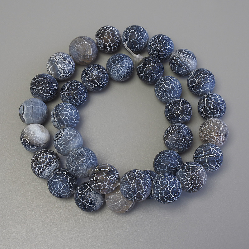 Frostiger Achat-Perlen 12 mm glatt auf der Schnur
