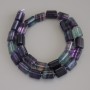 Fluorit-Dreieckperlen, Maße 14×10×10×10 mm ±, auf der Schnur, Länge ca. 40 cm+