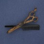 Brosche „Scheren mit Kamm“ aus Acryl, silberfarbenem Metall 70×44 mm+