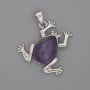 Anhänger 'Frosch' Amethyst 29×28 mm ±, Länge 37 mm+