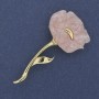 Brosche Blume Mohn rosa Perlmutt, 63×32 mm ± goldfarbenes Metall
