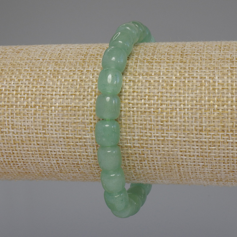 Armband aus Nephrit in Zylinderform, Durchmesser 8×8 mm, Länge 18 cm, Stretch-Armband