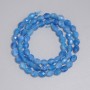 Aquamarin-Körnerperlen facettiert, 8×5 mm, auf Faden