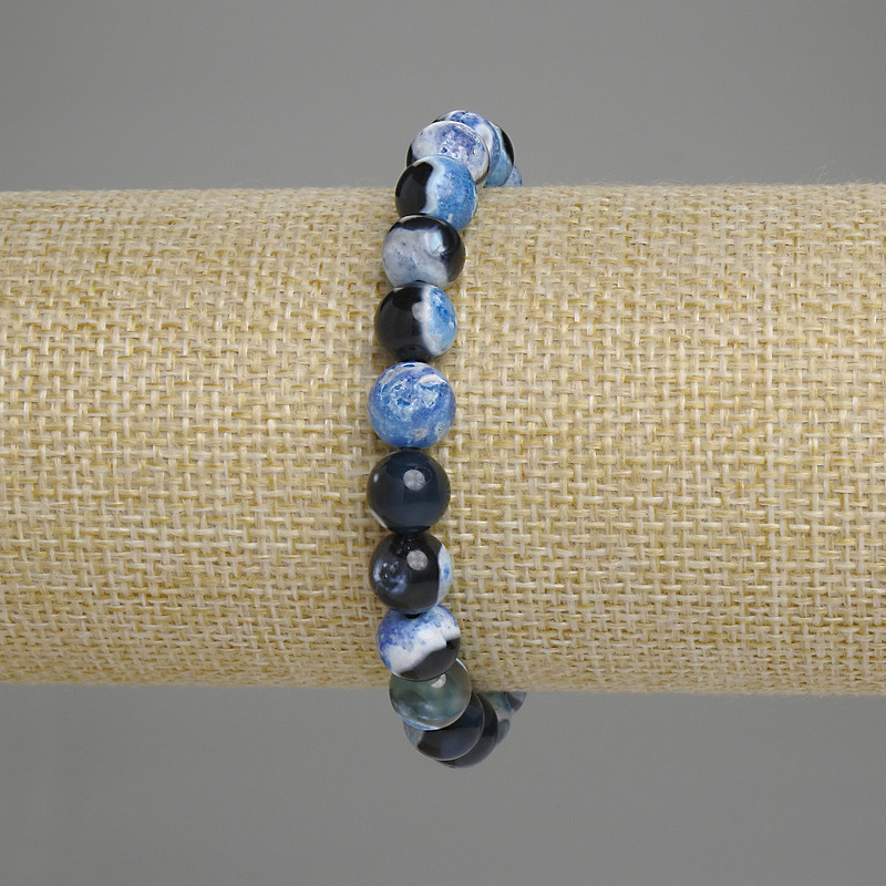 Achat-Kugelarmband 8 mm+-, Länge 18 cm +