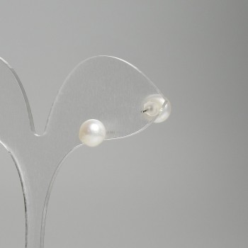 Ohrstecker mit Flussperlen, Durchmesser ca. 7 mm+