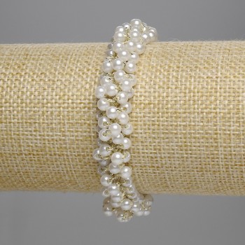 Haargummi mit weißen Perlen 4 mm+
