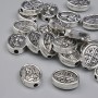 Silberfarbene Einlagenperle – Durchmesser 10×8 mm (+/-), Lochdurchmesser 1,5 mm, Verpackung 20 g (~23 Stück)