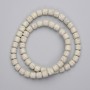 Beige Lavaperlen zylindrisch, Durchmesser ca. 6,5×6,5 mm, auf Faden, Länge 38 cm+