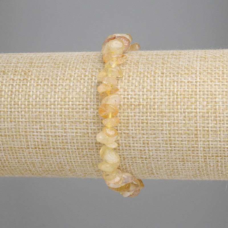 Armband Citrin-Krümel, Durchmesser 7-10×3-5 mm, Länge 18 cm, elastisch