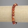 Achat-Armband, glatte Kugeln, Durchmesser ca. 8 mm, Länge ca. 18 cm, Elastikarmband