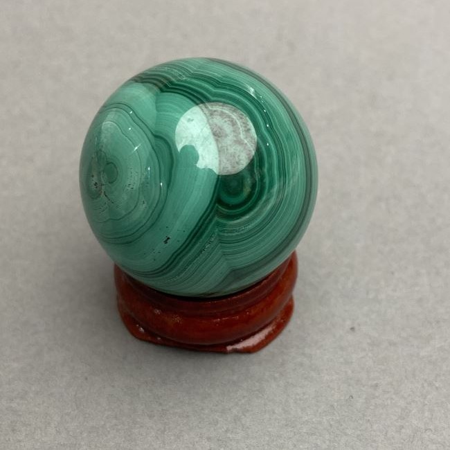 Malachit-Souvenirkugel, Durchmesser ca. 29 mm ±, Gewicht ca. 49 g