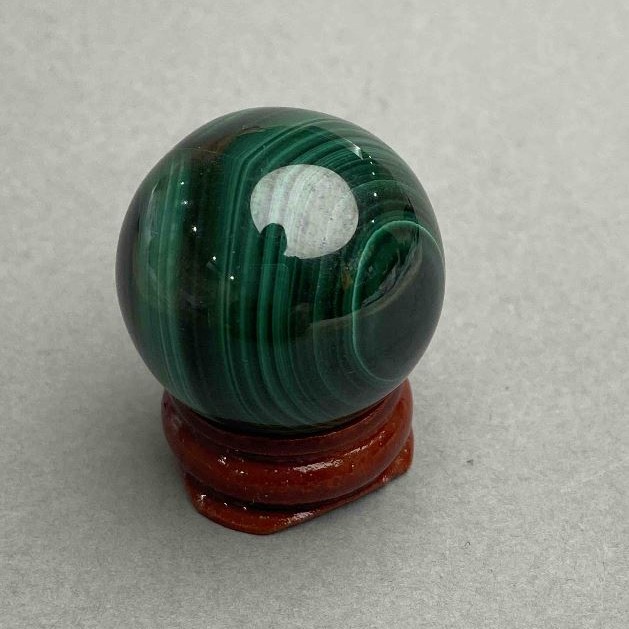 Souvenirkugel aus Malachit, Durchmesser ca. 30 mm, Gewicht ca. 58 g
