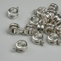 Silberfarbene Anhängeröse, Maße 9×4 mm ± Lochdurchmesser ca. 2 mm und 4,8 mm ±, Verpackung 19 Stück
