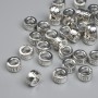 Silberfarbene Perleinsatz, Metallfarbe Silber, Durchmesser ca. 7×4 mm, Loch ca. 3,6 mm, Verpackung ca. 20 g ~ ca. 35 Stück