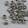 Silberfarbene Perle-Einlage, Durchmesser 6 × 5 mm, Lochdurchmesser ca. 2,8 mm, Verpackung ca. 33 Stück