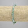 Armband aus facettiertem Amazonit, Würfel 4x4 mm, Länge ca. 18 cm, Stretcharmband