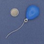 Magnetbrosche „Luftballon“ blaue Emaille, silbernes Metall, 83×24 mm+