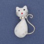 Brosche Katze Halit - silbernes Metall, 38×25 mm+
